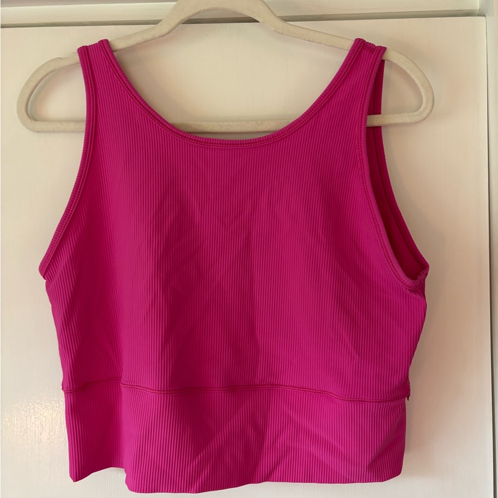 Lululemon Pink ribbed tank top in power pink